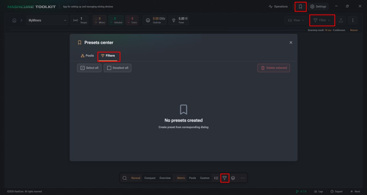 Как открыть и использовать фильтр в HashCore Toolkit